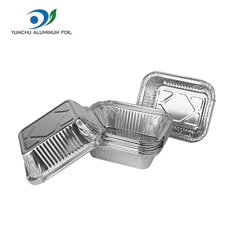 செவ்வக பார்பிக்யூ சில்வர் அலுமினியத் தகடு கொள்கலன்கள் செவ்வக பார்பிக்யூ சில்வர் அலுமினியத் தகடு கொள்கலன்கள்