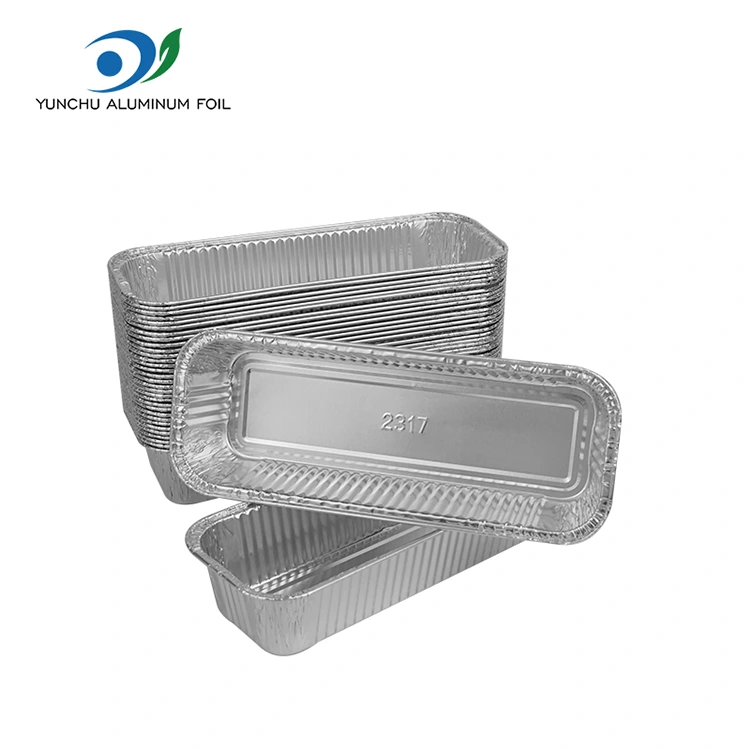 செவ்வக பேகெட்டுகள் வெள்ளி அலுமினியத் தகடு கொள்கலன்கள் செவ்வக பேகெட்டுகள் வெள்ளி அலுமினியத் தகடு கொள்கலன்கள்