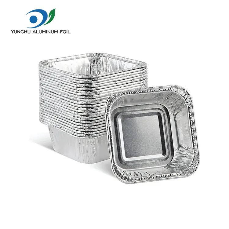 சதுர ஏர் பிரையர் பேக்கிங் சில்வர் அலுமினியத் தகடு கொள்கலன்கள் சதுர ஏர் பிரையர் பேக்கிங் சில்வர் அலுமினியத் தகடு கொள்கலன்கள்