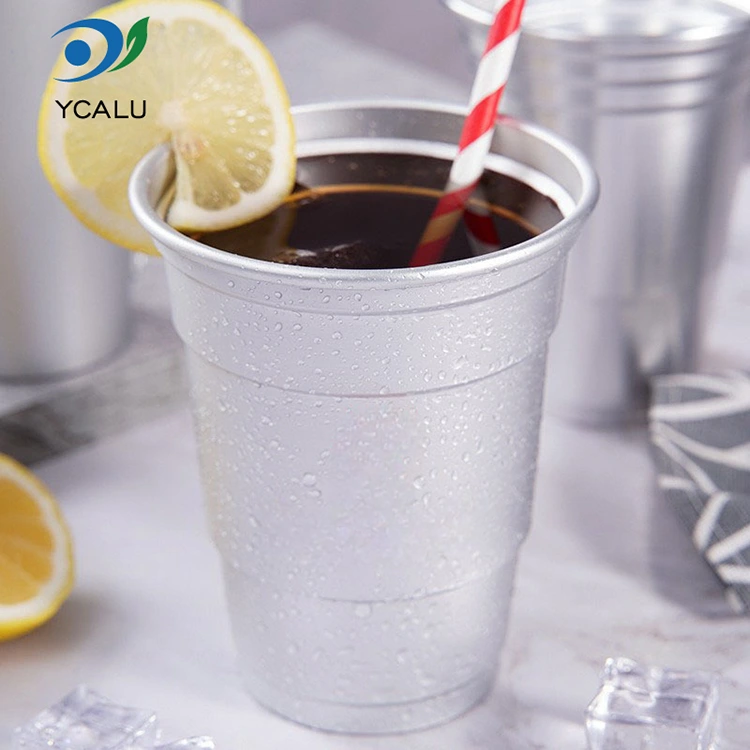 16oz டிஸ்போசபிள் கஸ்டம் அலுமினியம் ஃபாயில் பானம் கோப்பை
