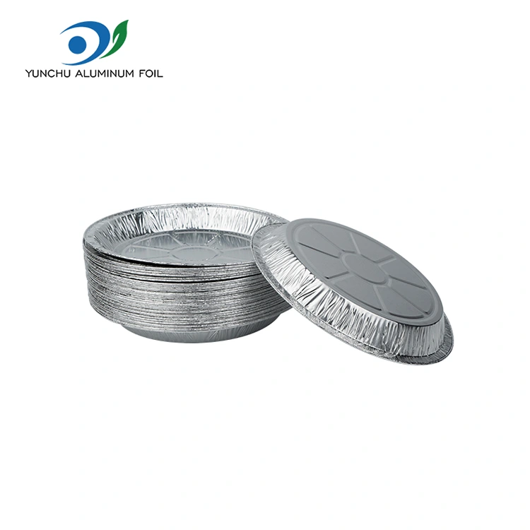 ரவுண்ட் ஏர் பிரையர் டேக்அவே வெள்ளி அலுமினியத் தகடு உணவு கொள்கலன்