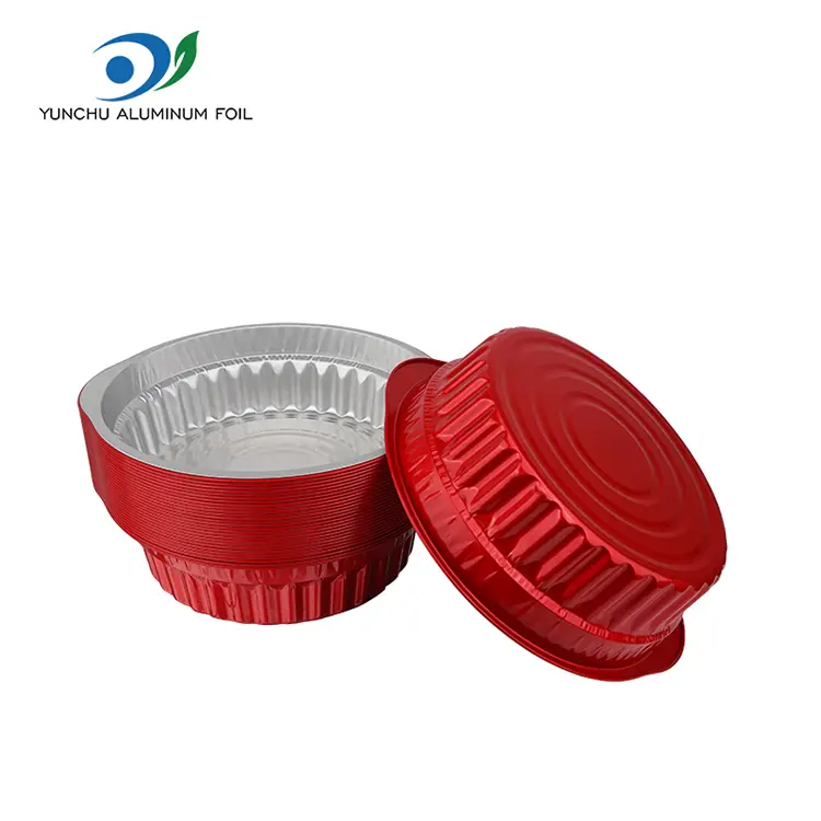 செலவழிப்பு சூடான பானை பானைகள் மற்றும் பான்ஸ் சிவப்பு அலுமினிய படலம் கொள்கலன்கள்