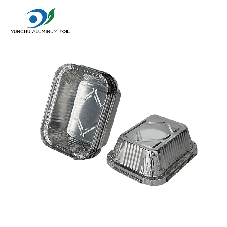 செவ்வக பார்பிக்யூ சில்வர் அலுமினியத் தகடு கொள்கலன்கள்