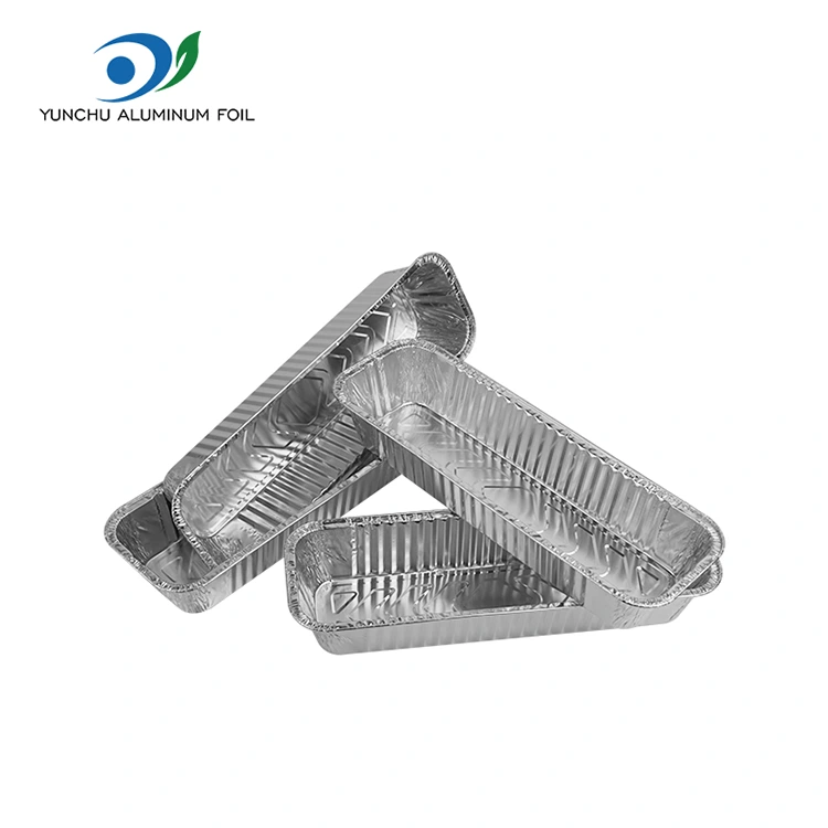 செவ்வக பேக்கிங் பார்பிக்யூ சில்வர் அலுமினிய படலம் கொள்கலன்கள்