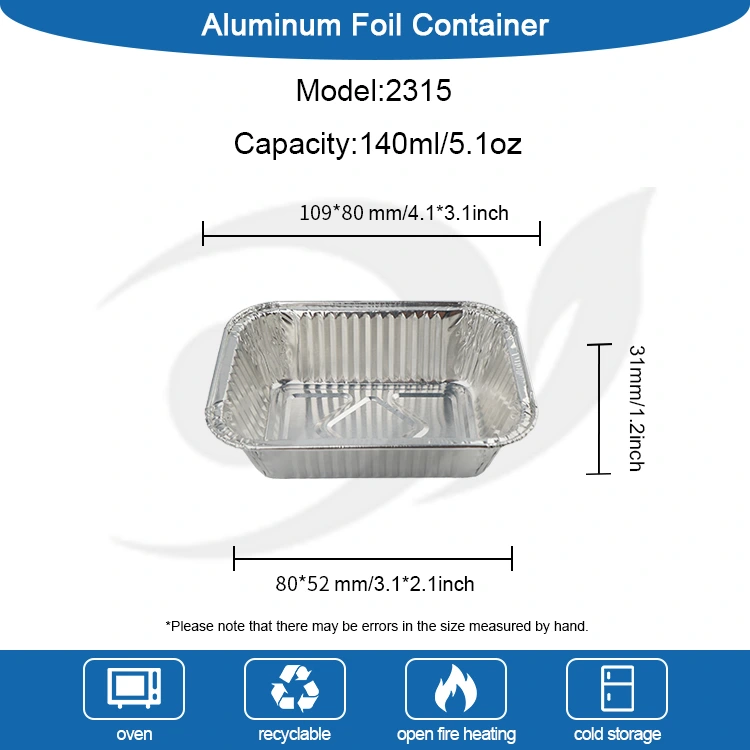 ஏர் பிரையர் பேக்கிங் சில்வர் அலுமினியத் தகடு கொள்கலன்கள்