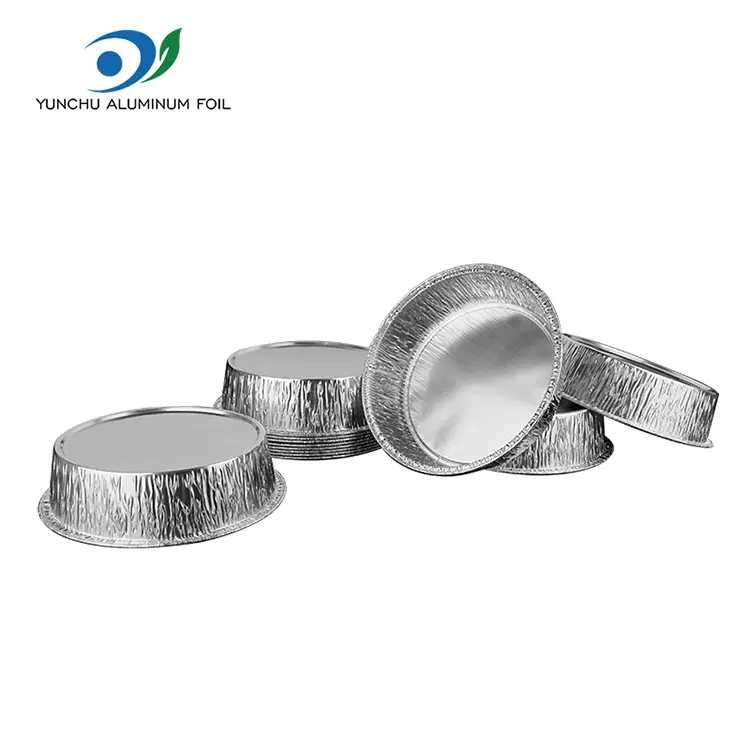 சுற்று ஏர் பிரையர் சில்வர் அலுமினியத் தகடு கொள்கலன்கள்