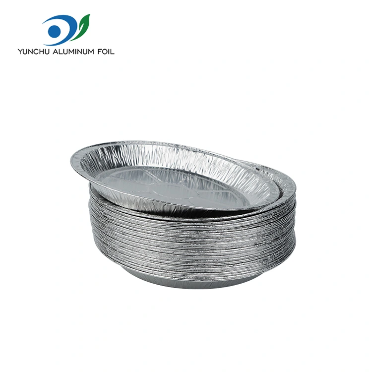 ரவுண்ட் ஏர் பிரையர் டேக்அவே வெள்ளி அலுமினியத் தகடு உணவு கொள்கலன்