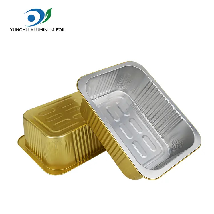 செலவழிப்பு முத்திரைகள் சதுர அலுமினியத் தகடு கொள்கலன்கள்