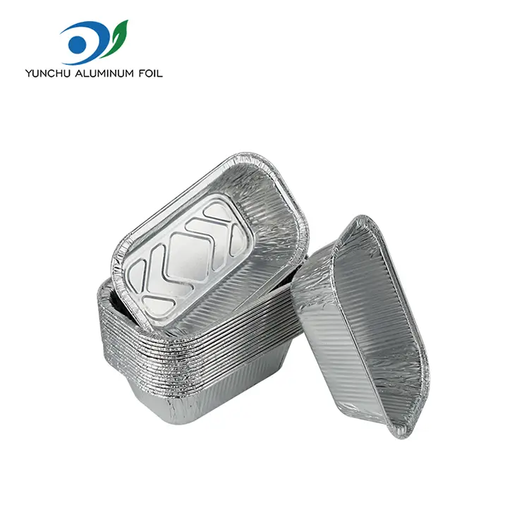 சதுர ஏர் பிரையர் கேட்டரிங் வெள்ளி அலுமினியத் தகடு கொள்கலன்கள்