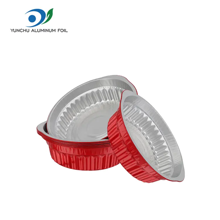 செலவழிப்பு சூடான பானை பானைகள் மற்றும் பான்ஸ் சிவப்பு அலுமினிய படலம் கொள்கலன்கள்