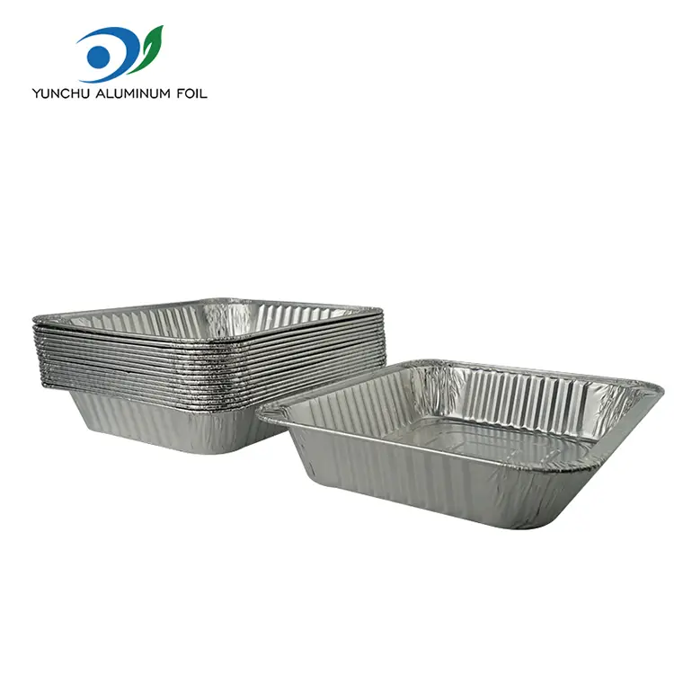 செவ்வக டேக்அவே வான்கோழி தட்டு வெள்ளி அலுமினியத் தகடு கொள்கலன்கள்