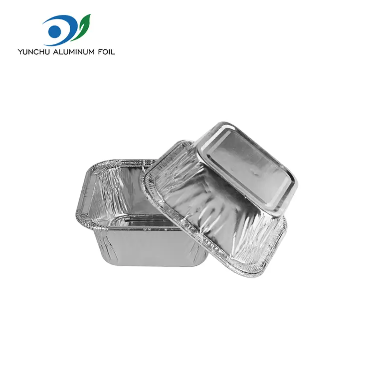 சதுர ஏர் பிரையர் பேக்கிங் சில்வர் அலுமினியத் தகடு கொள்கலன்கள்