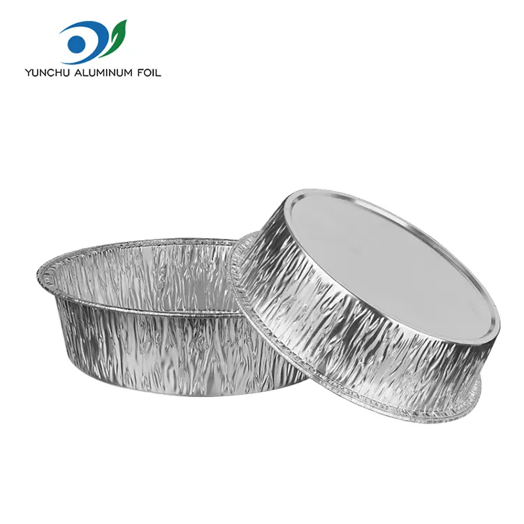 சுற்று ஏர் பிரையர் சில்வர் அலுமினியத் தகடு கொள்கலன்கள்