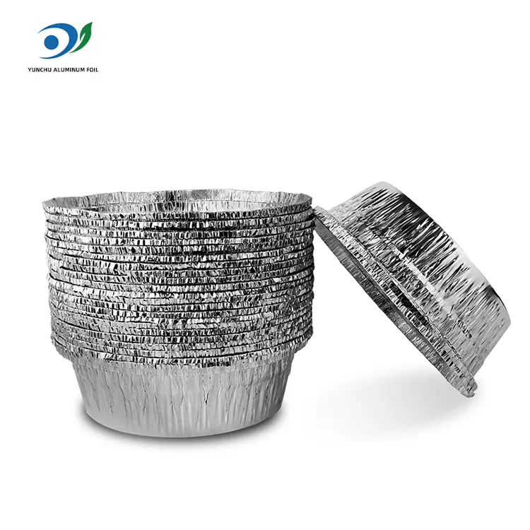 ரவுண்ட் ஏர் பிரையர் கேட்டரிங் சில்வர் அலுமினியத் தகடு கொள்கலன்கள்