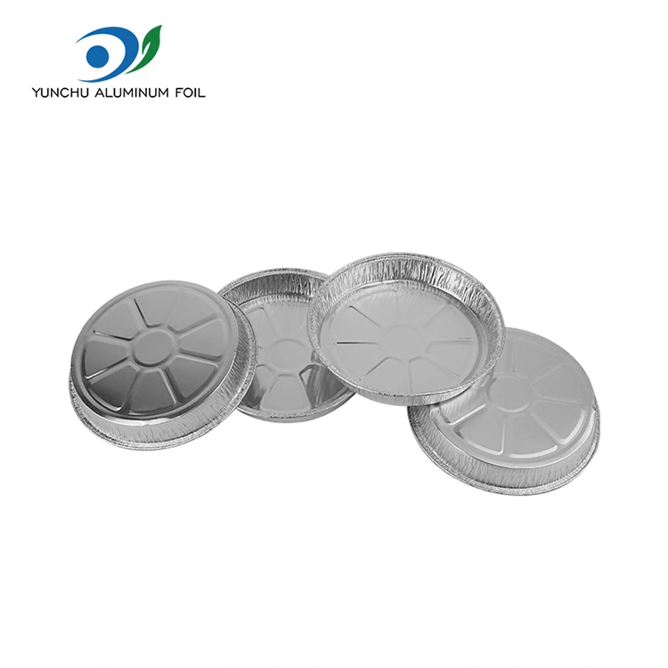 7 அங்குல சுருக்கமான பீஸ்ஸா பான் வெள்ளி அலுமினியத் தகடு கொள்கலன்கள்