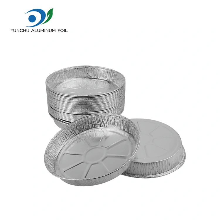 7 அங்குல சுருக்கமான பீஸ்ஸா பான் வெள்ளி அலுமினியத் தகடு கொள்கலன்கள்