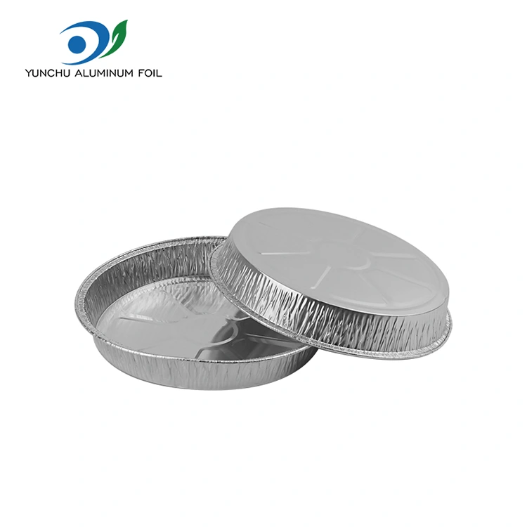 7 அங்குல சுருக்கமான பீஸ்ஸா பான் வெள்ளி அலுமினியத் தகடு கொள்கலன்கள்