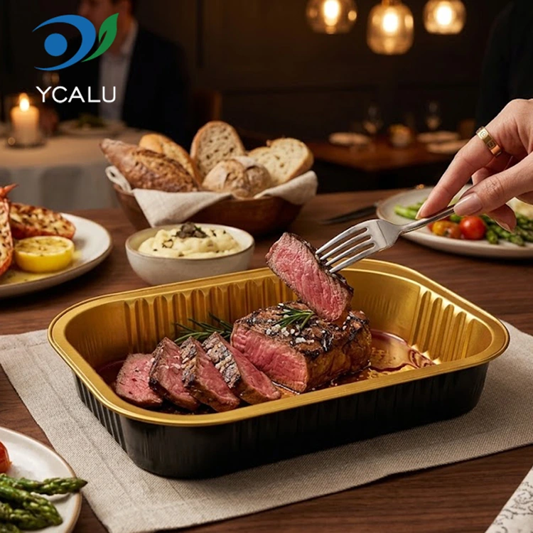 டிஸ்போசபிள் செவ்வக கேட்டரிங் டேக்அவுட் அலுமினிய ஃபாயில் கொள்கலன்கள்