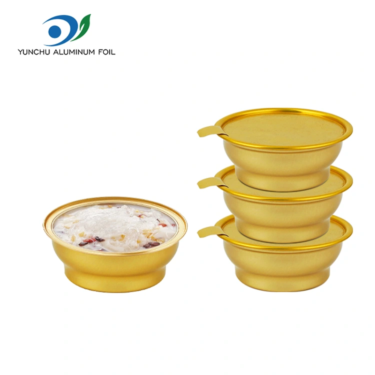 செலவழிப்பு சுற்று டேக்அவே பெட்டி சிறிய கோல்டன் பவுல் அலுமினியத் தகடு கொள்கலன்கள் செலவழிப்பு சுற்று டேக்அவே பெட்டி சிறிய கோல்டன் பவுல் அலுமினியத் தகடு கொள்கலன்கள்