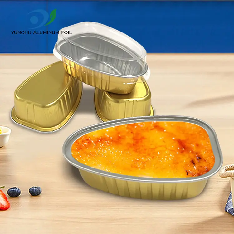 செலவழிப்பு சிறப்பு வடிவ வண்ணம் மென்மையாய் அலுமினியத் தகடு கொள்கலன்கள்