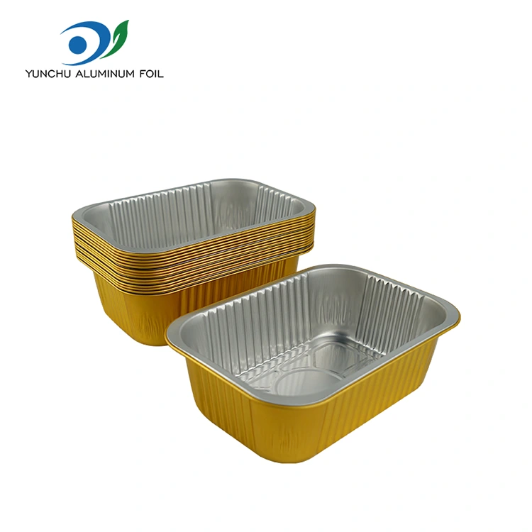 செலவழிப்பு சதுர முத்திரை கிராடின் அலுமினியத் தகடு கொள்கலன்கள்