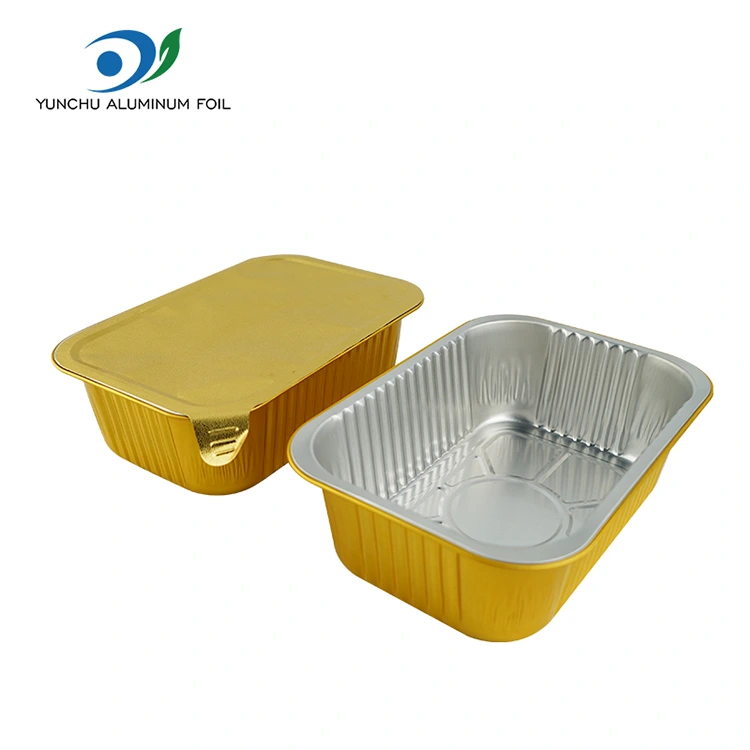 செலவழிப்பு சதுர முத்திரை கிராடின் அலுமினியத் தகடு கொள்கலன்கள்