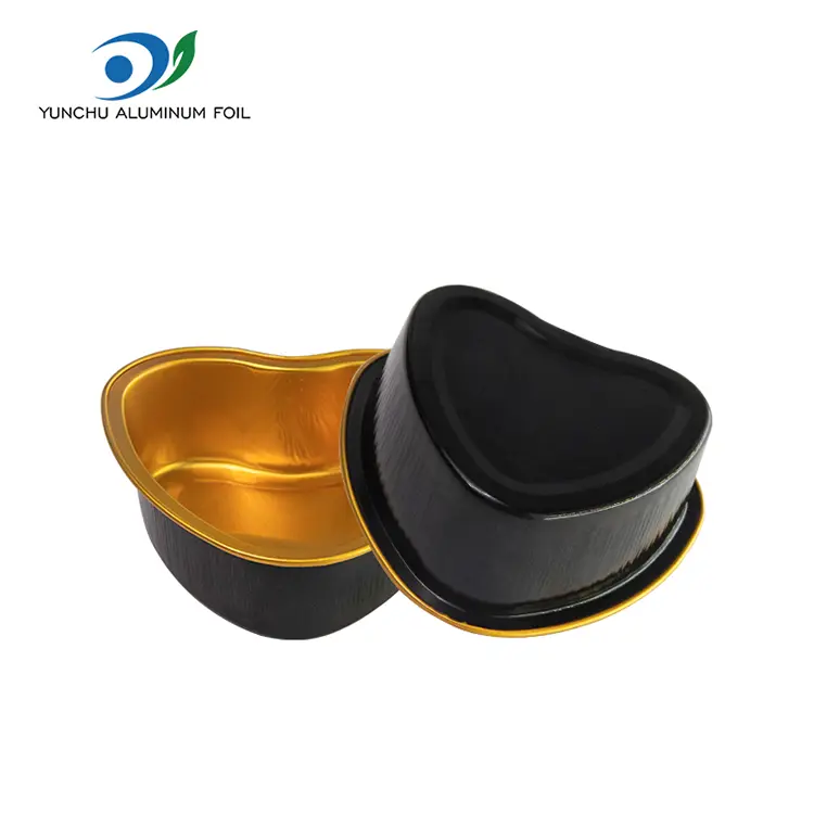 இதய வடிவிலான வறுவல் மென்மையாய் அலுமினியத் தகடு கொள்கலன்கள்