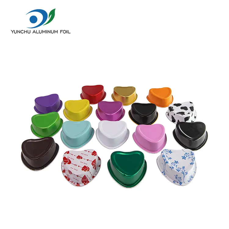 இதய வடிவிலான வறுவல் மென்மையாய் அலுமினியத் தகடு கொள்கலன்கள்