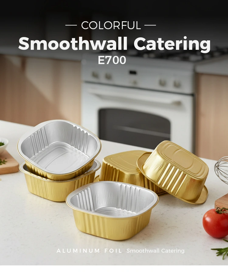 Disposable square gold Aluminum Foil Containers