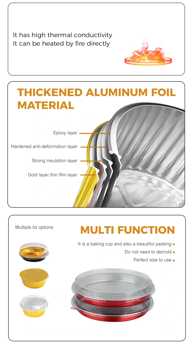 Disposable pizza pan packaged round Aluminum Foil Containers 
