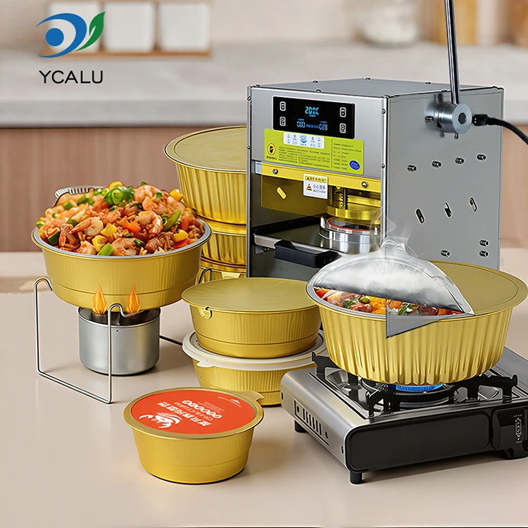 தங்க அலுமினியத் தகடு கொள்கலன்களுடன் கையேடு வெப்ப சீல் இயந்திரம்