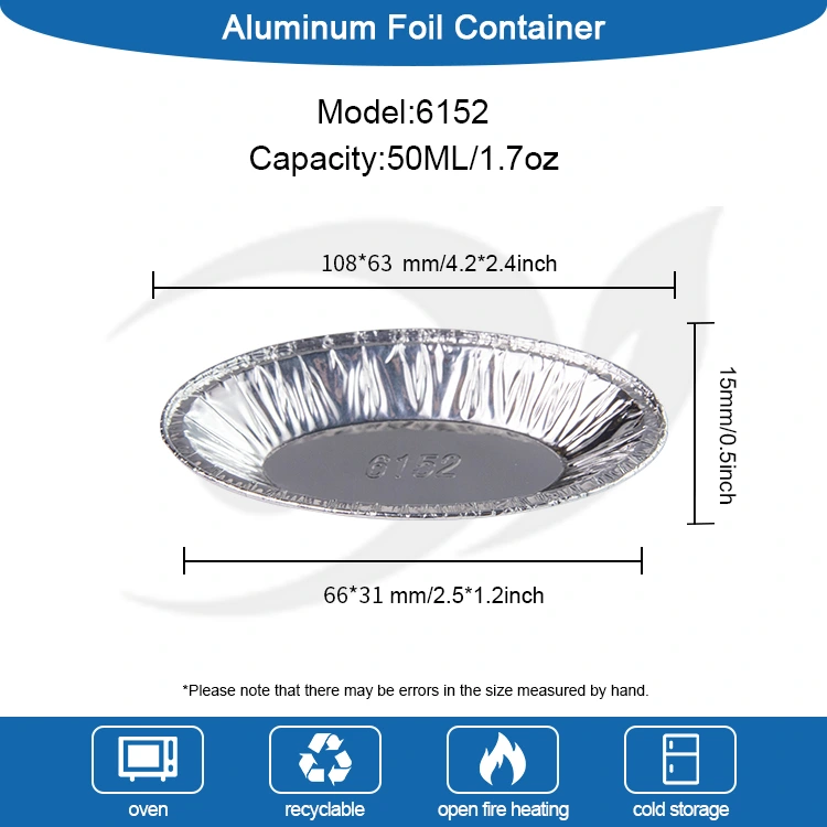 ஓவல் முட்டை புளிப்பு வெள்ளி அலுமினியத் தகடு கொள்கலன்கள்