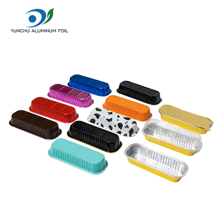 செவ்வக பேக்கிங் கேக் மென்மையாய் அலுமினியத் தகடு கொள்கலன்கள்