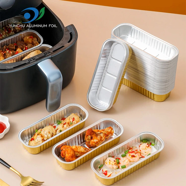 செவ்வக பேக்கிங் கேக் மென்மையாய் அலுமினியத் தகடு கொள்கலன்கள்