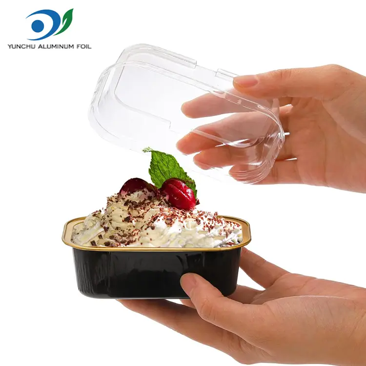 செவ்வக பேக்கிங் வண்ணம் மென்மையாய் அலுமினியத் தகடு கொள்கலன்கள் செவ்வக பேக்கிங் வண்ணம் மென்மையாய் அலுமினியத் தகடு கொள்கலன்கள்