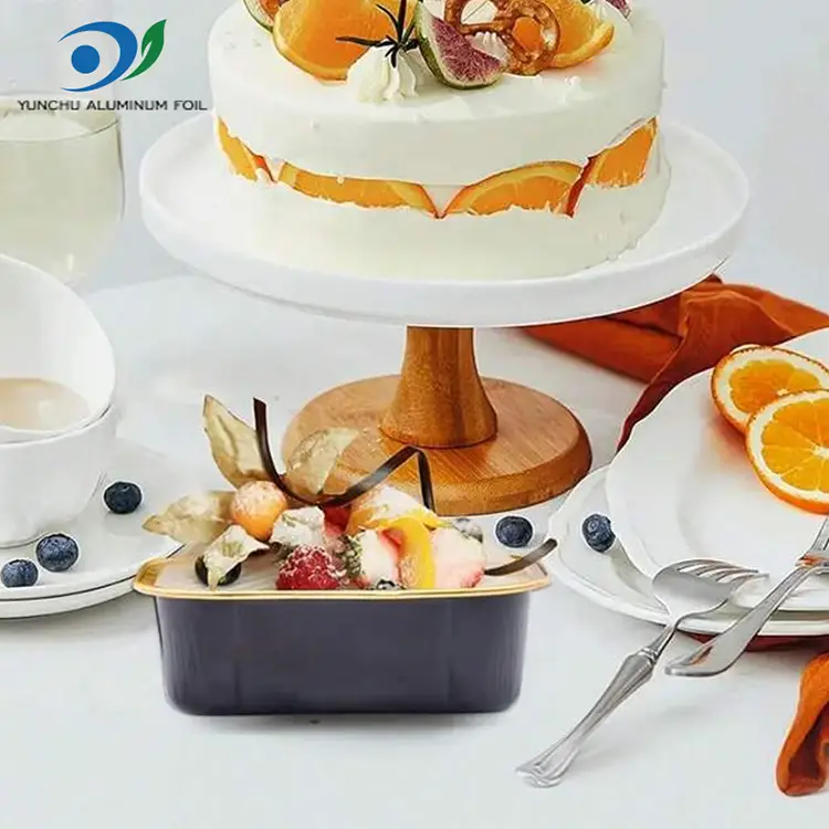 செவ்வக பேக்கிங் வண்ணம் மென்மையாய் அலுமினியத் தகடு கொள்கலன்கள்