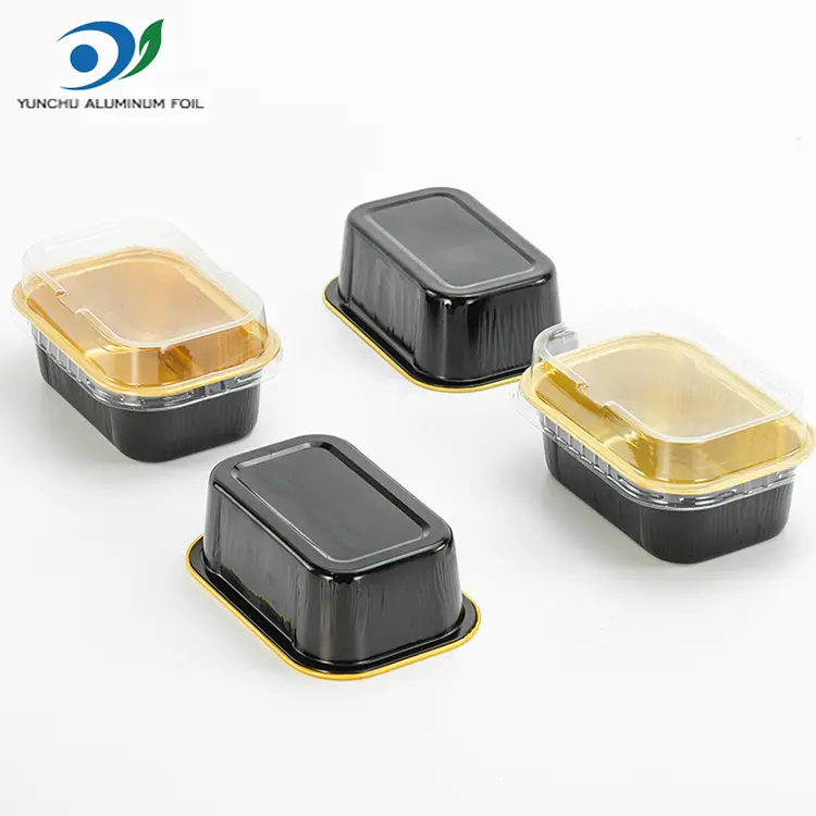 செவ்வக பேக்கிங் வண்ணம் மென்மையாய் அலுமினியத் தகடு கொள்கலன்கள்