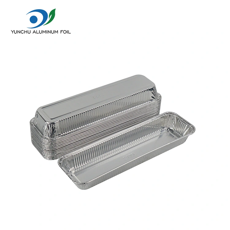 செவ்வக ரொட்டி ஏர் பிரையர் சில்வர் அலுமினிய படலம் கொள்கலன்கள்