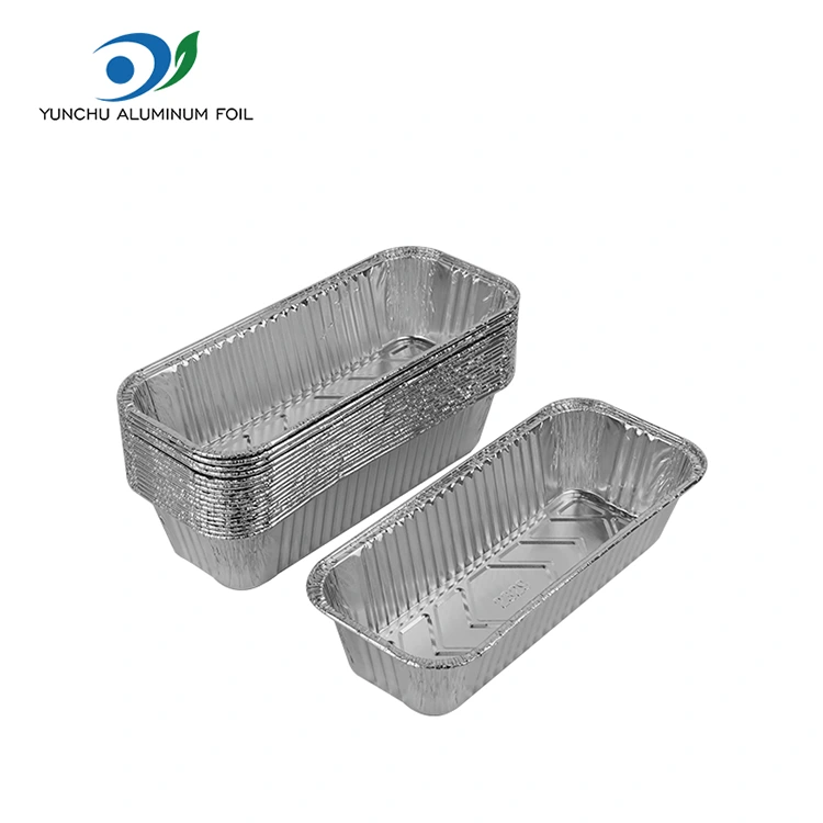 செவ்வக ரொட்டி தட்டு பேக்கிங் தாள் வெள்ளி அலுமினியத் தகடு கொள்கலன்கள்
