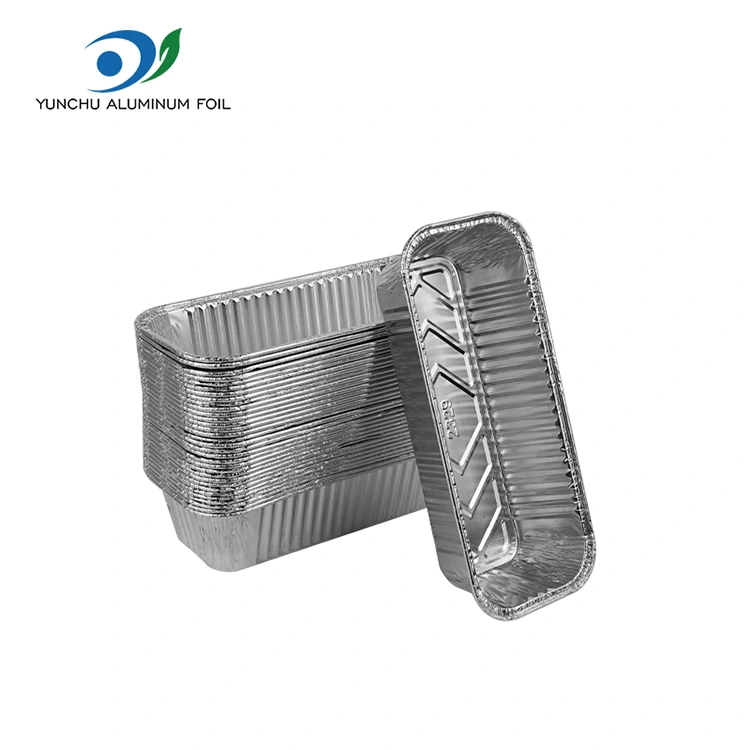செவ்வக ரொட்டி தட்டு பேக்கிங் தாள் வெள்ளி அலுமினியத் தகடு கொள்கலன்கள்