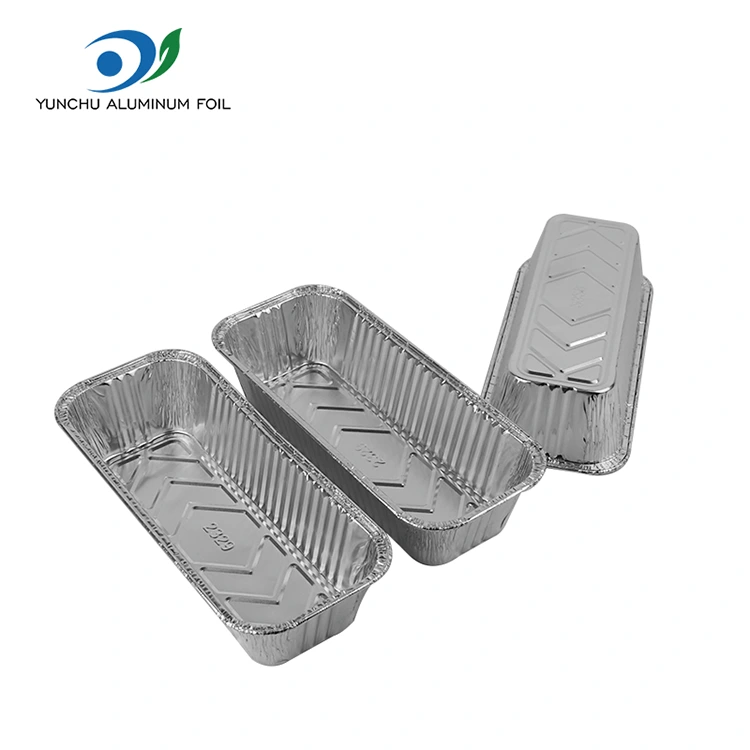 செவ்வக ரொட்டி தட்டு பேக்கிங் தாள் வெள்ளி அலுமினியத் தகடு கொள்கலன்கள்