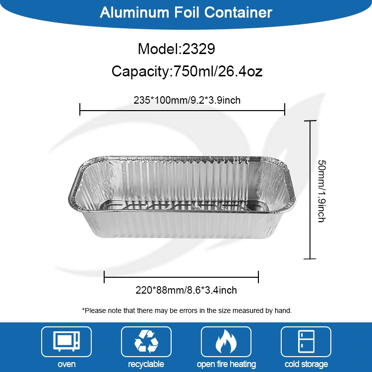 செவ்வக ரொட்டி தட்டு பேக்கிங் தாள் வெள்ளி அலுமினியத் தகடு கொள்கலன்கள்
