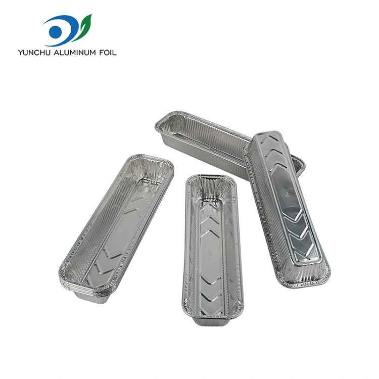 செவ்வக ரொட்டி தட்டு பேக்கிங் வெள்ளி அலுமினியத் தகடு கொள்கலன்கள்