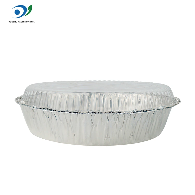 ரவுண்ட் ஏர் பிரையர் சூடான பானை வெள்ளி அலுமினிய படலம் உணவு கொள்கலன்