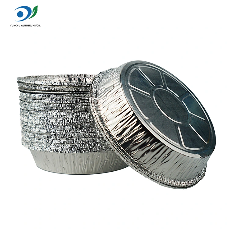 ரவுண்ட் ஏர் பிரையர் சூடான பானை வெள்ளி அலுமினிய படலம் உணவு கொள்கலன்