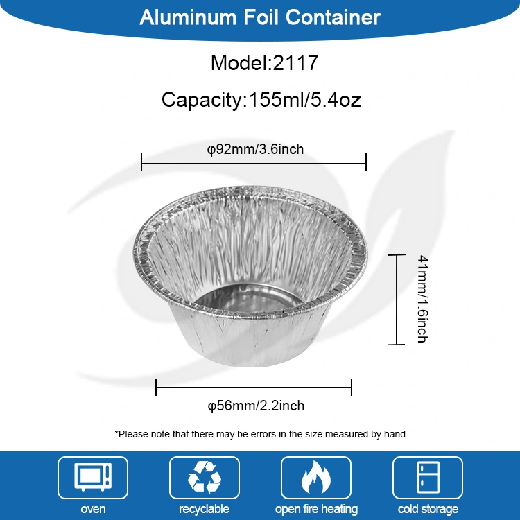 ரவுண்ட் பேக் கேக் சில்வர் அலுமினிய படலம் உணவு கொள்கலன்