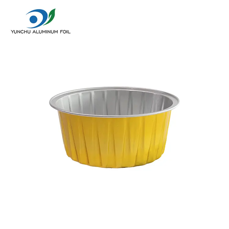 சுற்று வேகவைத்த கேக்குகள் மென்மையாய் அலுமினியத் தகடு கொள்கலன்கள் சுற்று வேகவைத்த கேக்குகள் மென்மையாய் அலுமினியத் தகடு கொள்கலன்கள்