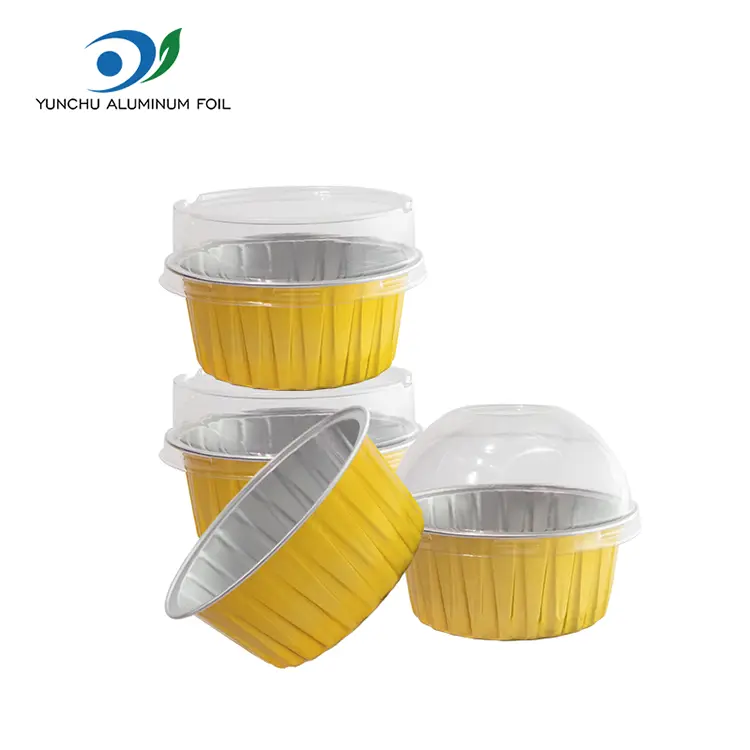 சுற்று வேகவைத்த கேக்குகள் மென்மையாய் அலுமினியத் தகடு கொள்கலன்கள்