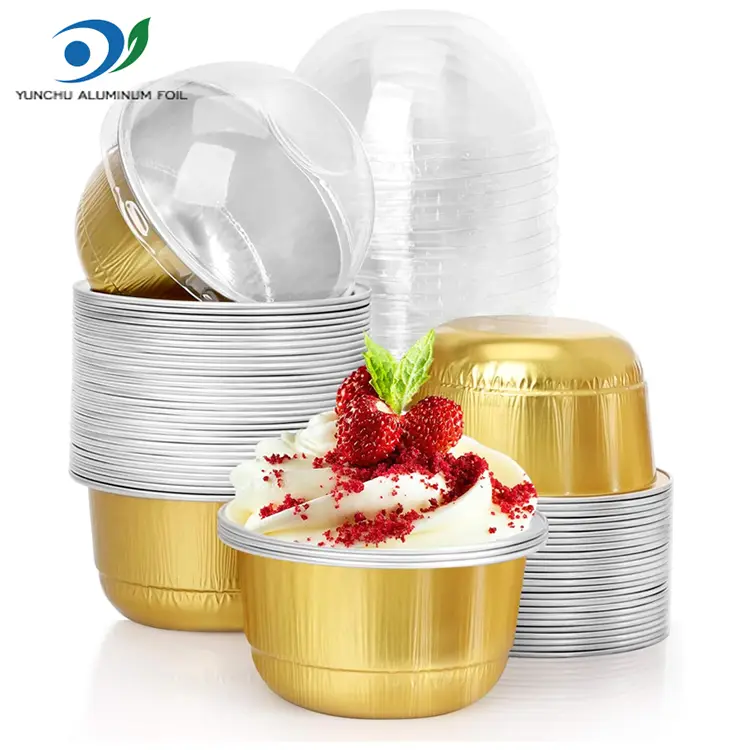 கோல்டன் அலுமினியம் ஃபாயில் இனிப்பு கோப்பை -150 மில்லி டோம் வடிவம்