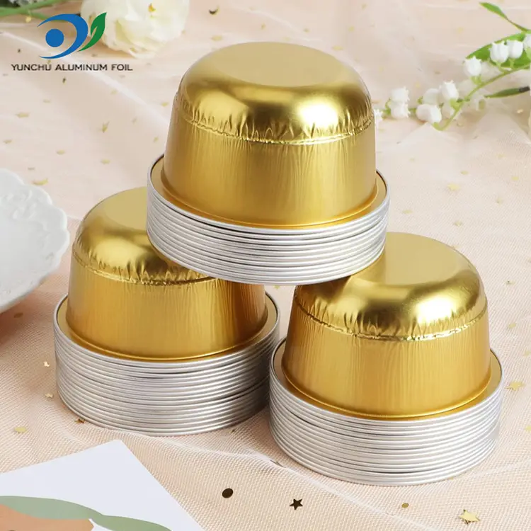 கோல்டன் அலுமினியம் ஃபாயில் இனிப்பு கோப்பை -150 மில்லி டோம் வடிவம்